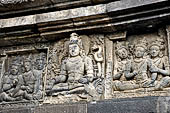 Prambanan - Candi Lara Jonggrang, the Shiva Temple, panels with reliefs of lokapala (dikpala) the protectors of the directions. 